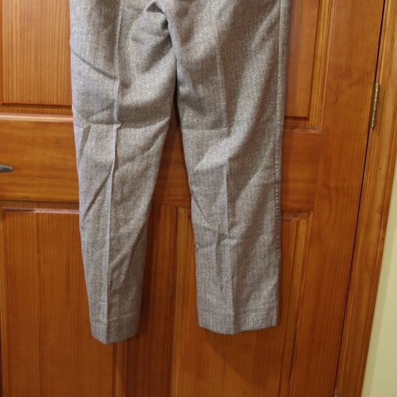 Laundry Vintage Herringbone Tweed Y2K Gold Sparkly Pants Trousers Career 12 - Picture 8 of 11